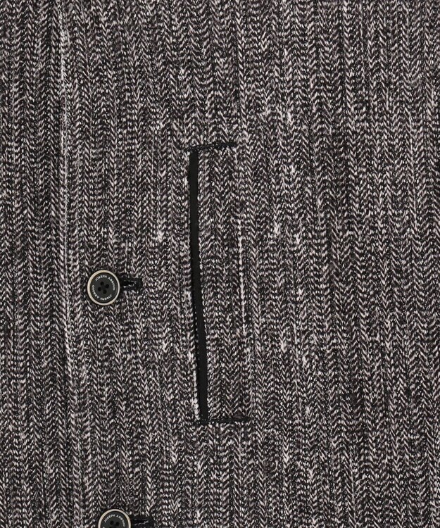 JOSEPH ABBOUD 【キングサイズ・軽量/ストレッチ/イージーケア】ツィーディーフリース ジャケット ブラック系