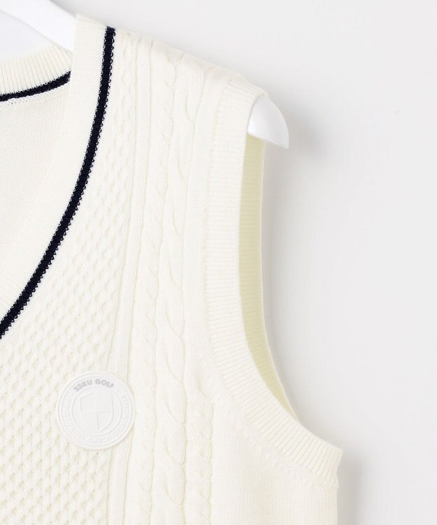 23区GOLF 【WOMEN】【洗える】ニットベスト ホワイト系