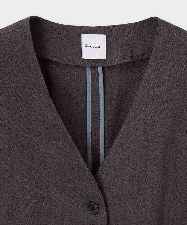 Paul Smith レーヨンリネン Vネックジレ ダークブラウン
