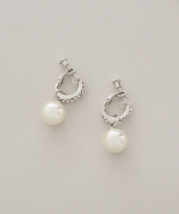 Maison de FLEUR ２Ｗａｙパールビジューイヤリング Silver