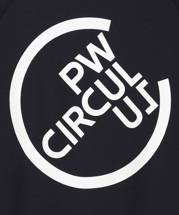 PW CIRCULUS 【MEN】【ストレッチ/軽量】バックロゴ 長袖 モックネック シャツ ネイビー系