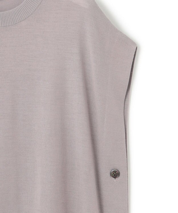 23区 L 【洗える】コンパクトウール ロングベスト ライトグレー系