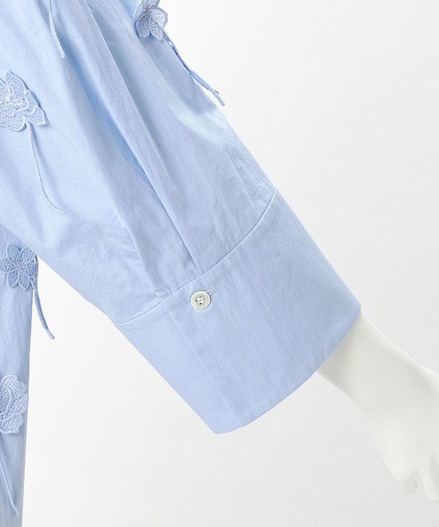 23区 【GOLD LABEL】エンブロイダリータイプライター ブラウス サックス系