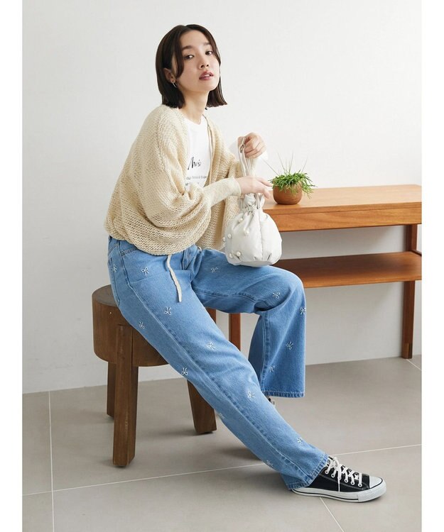 Green Parks ２ｗａｙ　スラブボレロカーディガン Light Beige