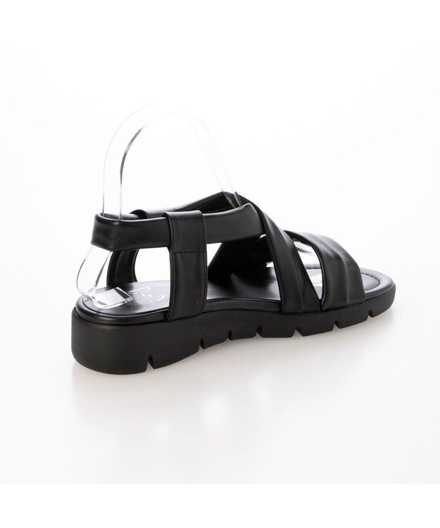 ing <ing>「もちっと新感覚」クロスベルトサンダル ブラック