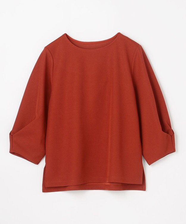 ANY コンフォータブル袖タックブラウス オレンジ