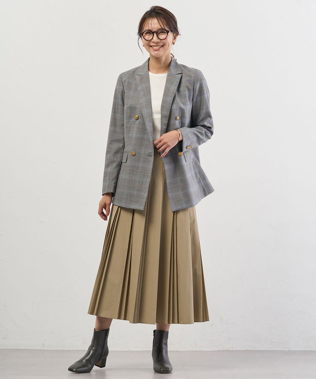 J.PRESS LADIES L ANASTASIAトロ ダブル ジャケット グレーチェック系