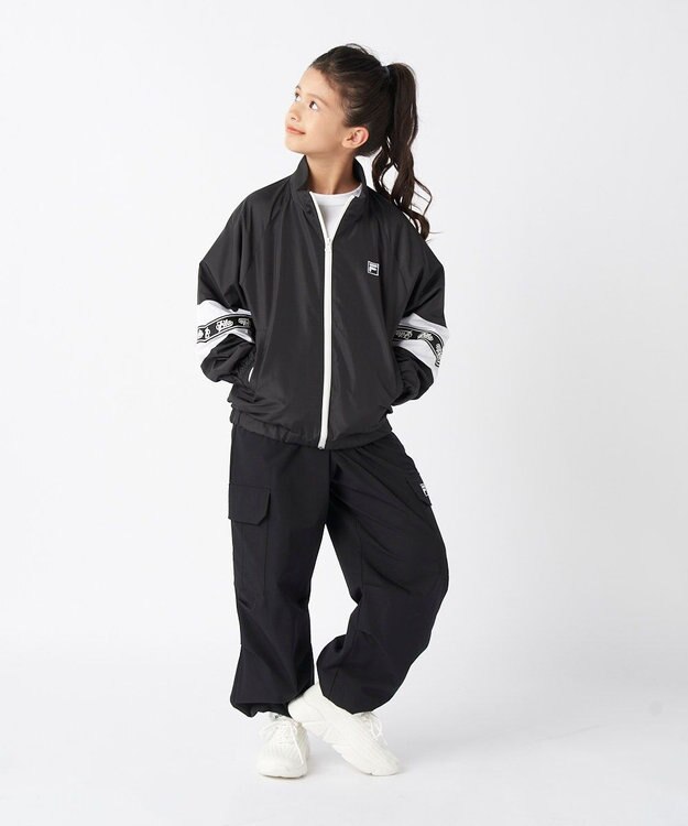 OP／FILA 【FILA】配色切り替えシャカジャケット/キッズ ブラック