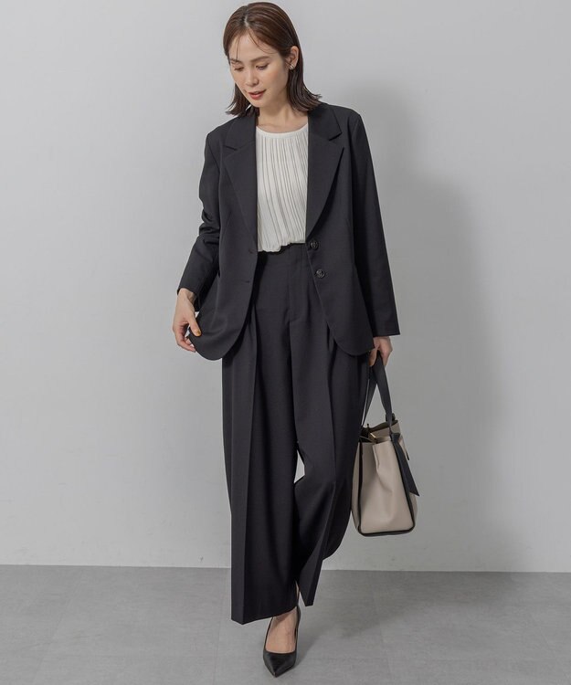 組曲 【加藤ローサさん着用】ハンサムツイル ジャケット ブラック系