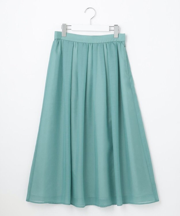 J.PRESS LADIES 【洗える】ブライトスパンボイルAタック スカート グリーン系