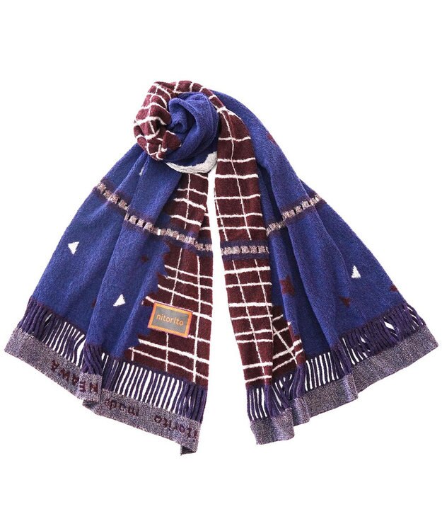 nitorito 【UNISEX】冬の森 ストール blue