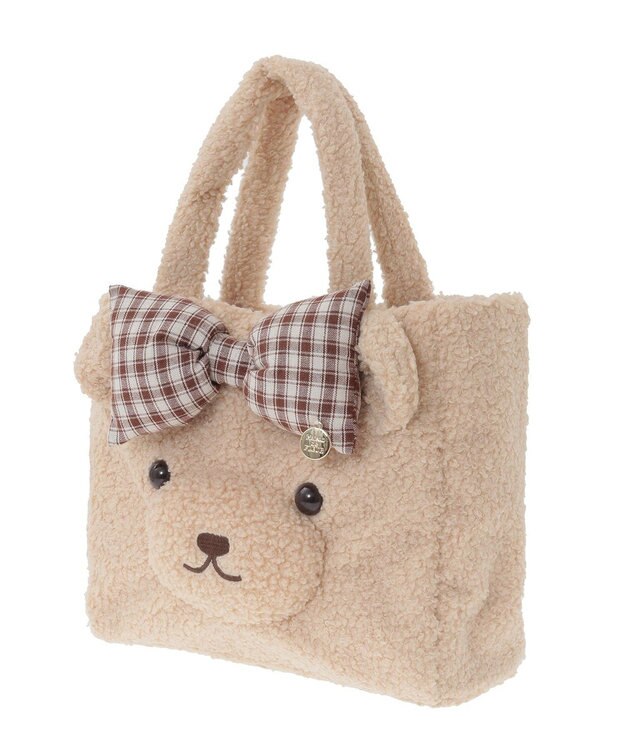 Maison de FLEUR リボンベアショルダートートバッグ Beige