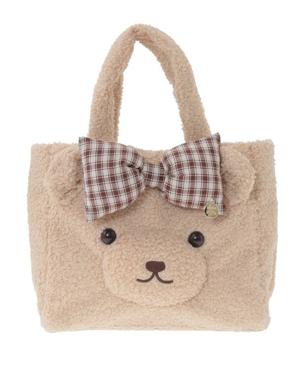 Maison de FLEUR リボンベアショルダートートバッグ Beige