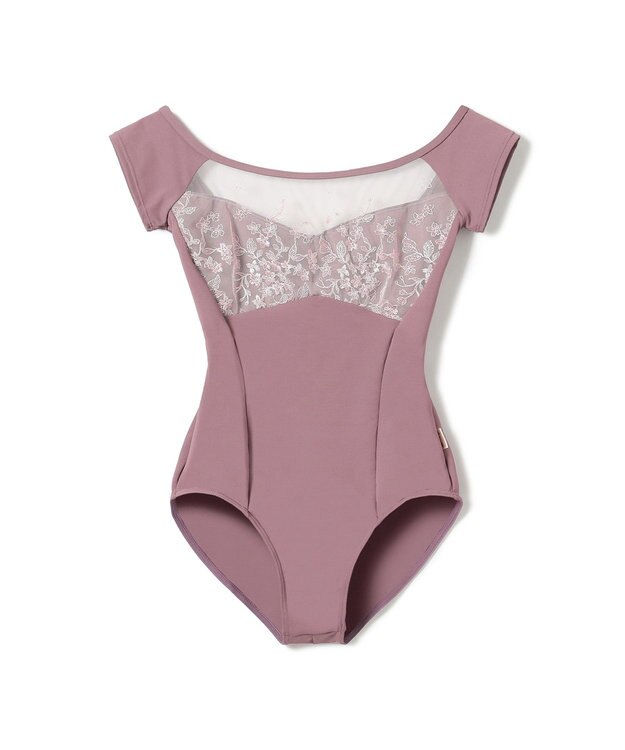 Chacott ◎【Nela ライン】キャップスリーブレオタード グレイッシュライラック