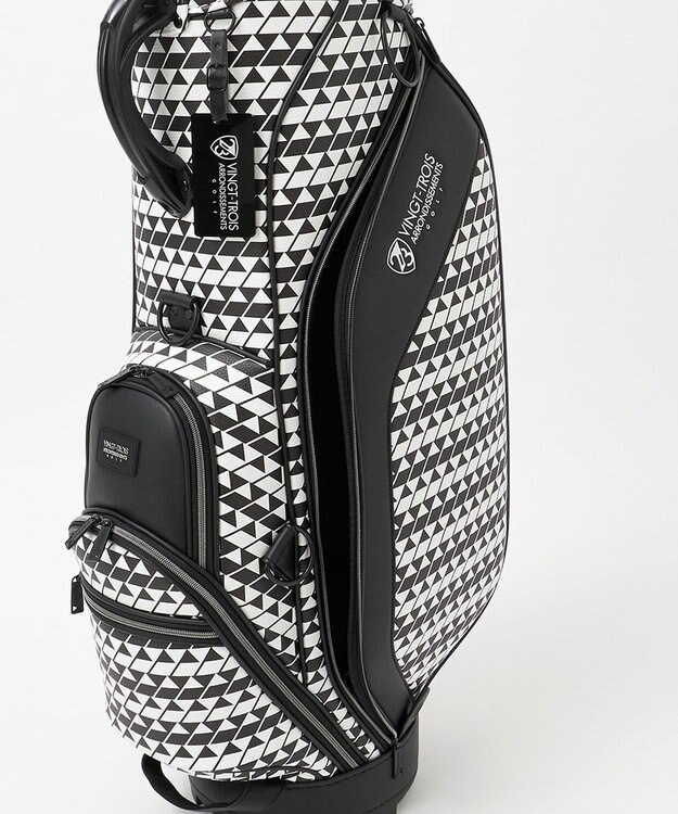 23区GOLF 【UNISEX】フラッグ総柄キャディバッグ　他と被らないデザイン ブラック系5