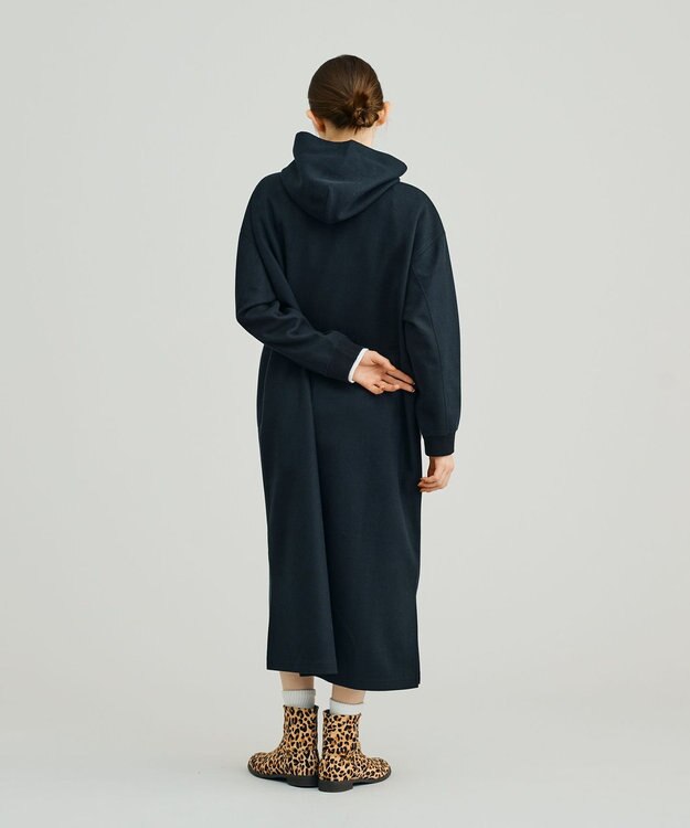 J.PRESS YORK STREET 【WOMEN】NEEDLE JERSEY フード付きワンピース ブラック系