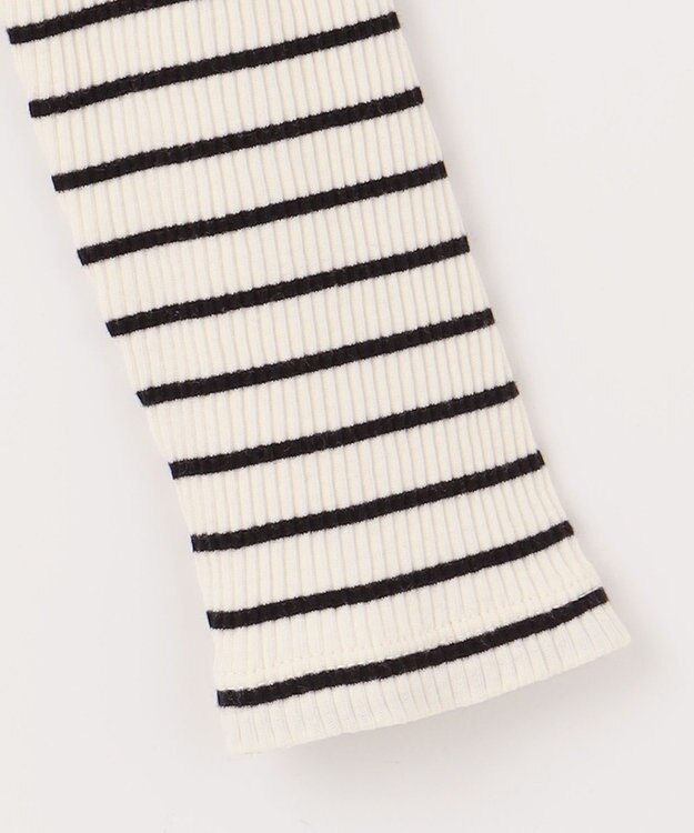 組曲 KIDS 【150-160㎝】レースボーダー トップス ブラック系1