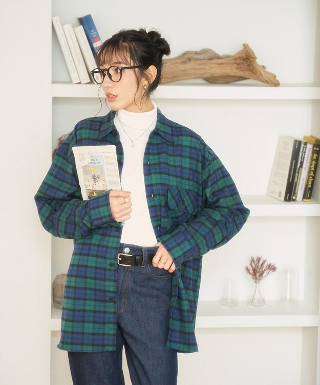 WEGO 【ユニセックス着用ITEM/SMLサイズ展開】チェックネルシャツ 柄7