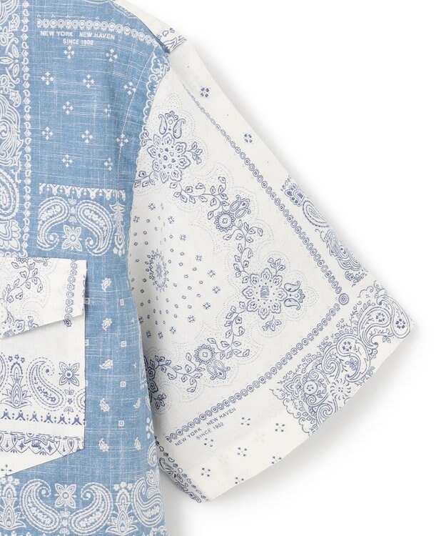 J.PRESS MEN ペイズリーバンダナプリント クレイジーパターンシャツ ダルブルー系9