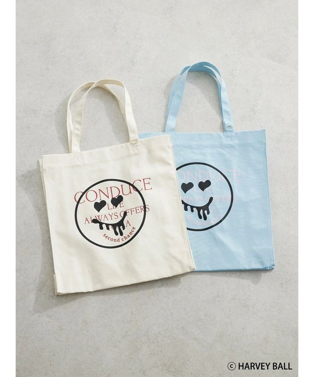 Green Parks Ｓｍｉｌｅｙ　Ｆａｃｅ／スマイルプリントＢｉｇトートバック Off White