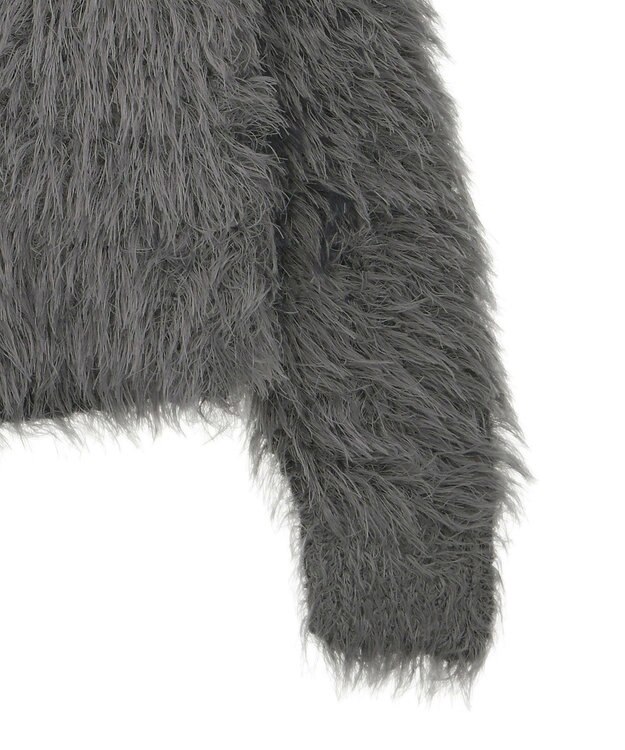 AMERICAN HOLIC Vネックシャギーニットプルオーバー Charcoal Gray