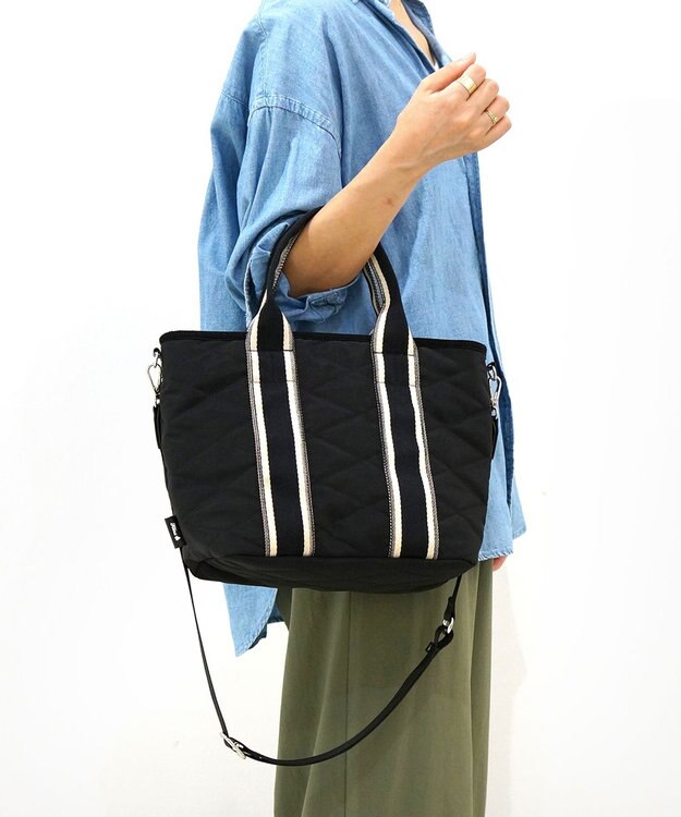 FOLNA RD ダイヤキルティング 2WAYトートバッグ ブラック