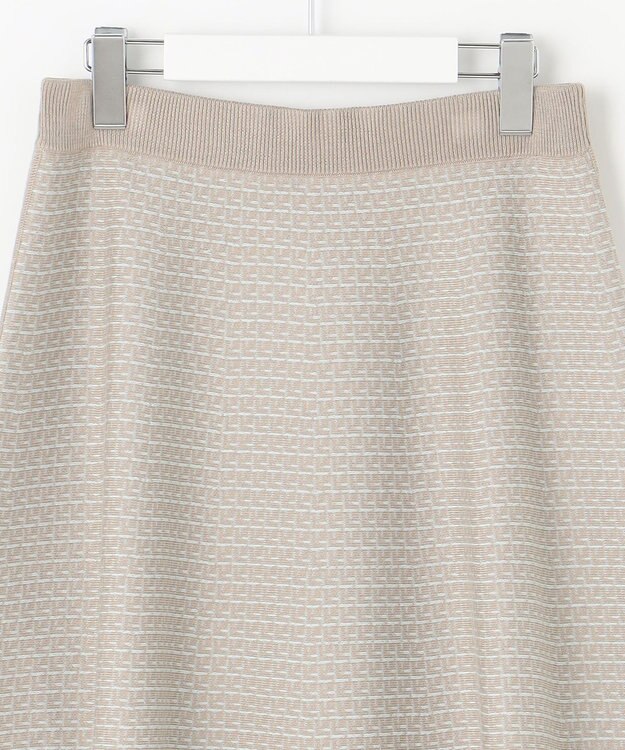 自由区 【WEB限定カラーあり・洗える】リバーシブルニット セットアップ(プルオーバー×フレアスカート) グレージュ×アクア