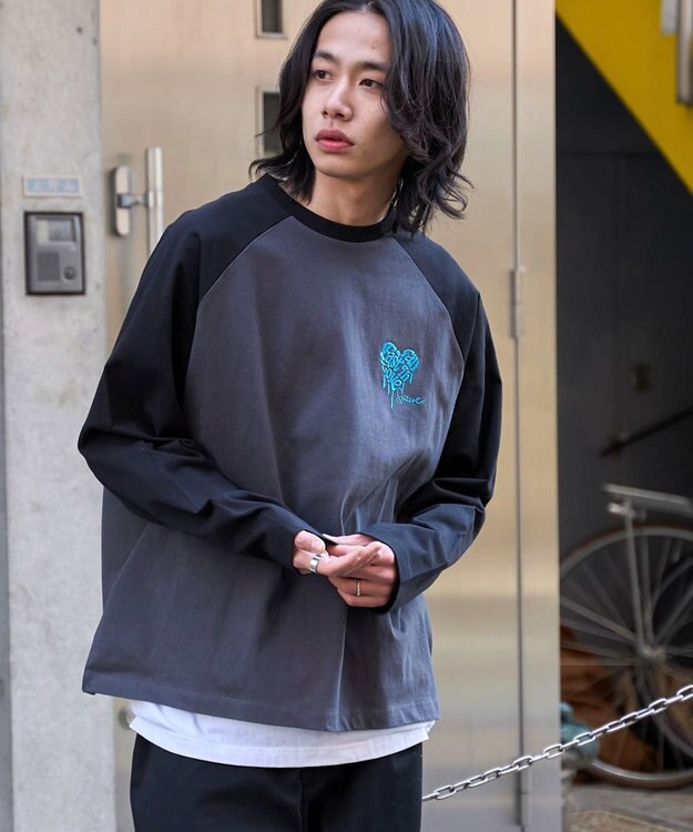 WEGO ラグランハートグラフィックT（LS） スミクロ