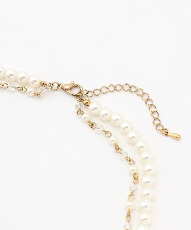 ANY SIS 2連パール調ストーン ネックレス キスカ