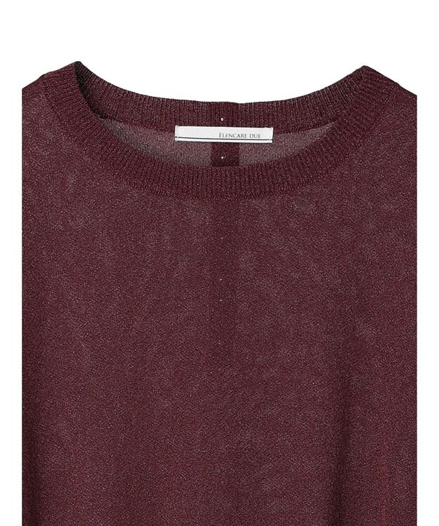 Green Parks ・ＥＬＥＮＣＡＲＥ　ＤＵＥバックパールシアー５分ニット Bordeaux
