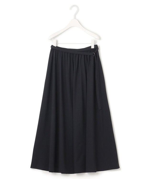 ICB 【接触冷感・UVカット・速乾・洗える】マットスキューバ フレアスカート ブラック系