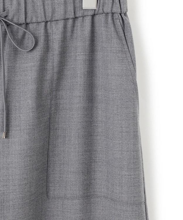 23区 L 【洗える】ナチュラルストレッチサキソニー ベイカー ドロスト パンツ グレー系