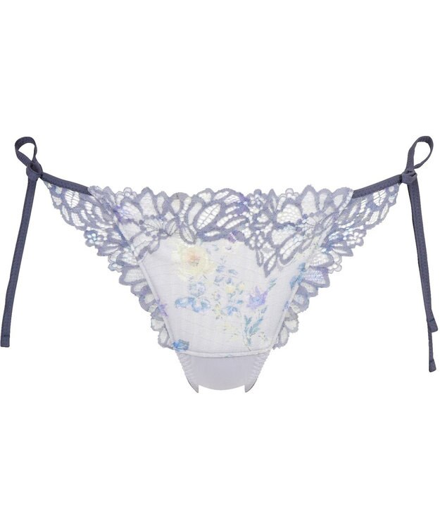 WACOAL Ｔバック ショーツ 【リボンブラ 脇すっきり】 BRB433とペア はきこみ丈あさめ バックのかぶりが広め ソング レディース PRA433 /ワコール ブルー