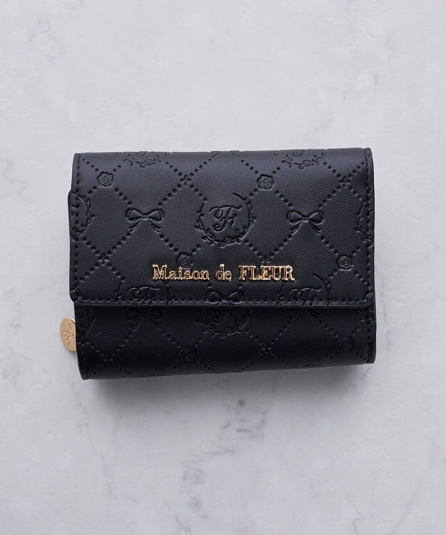 Maison de FLEUR カラーモノグラムウォレット Black