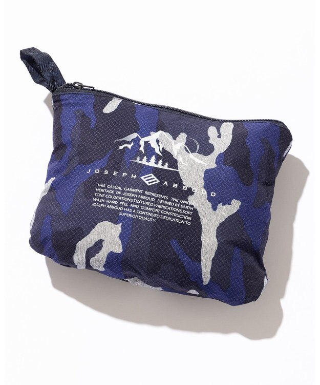 JOSEPH ABBOUD MOUNTAIN 【ストレッチ/軽量/撥水/ポケッタブル】エンボスカモフラージュ パーカー ネイビー系6