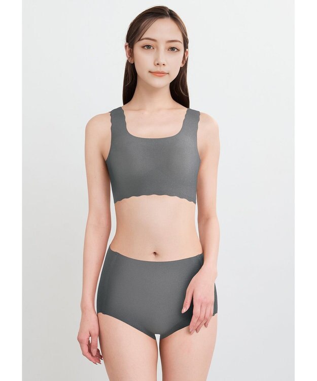 WACOAL 【GOCOCi ゴコチ】 ノンワイヤーブラ ハーフトップ まるでつけていないような着ごこち ムレにくい フラット仕上げ ホックなし CGG510 /ワコール グレー