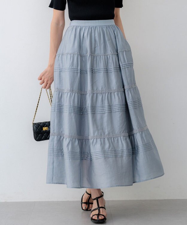 組曲 L 【先行予約】クラウドローン スカート ブルーグレー系