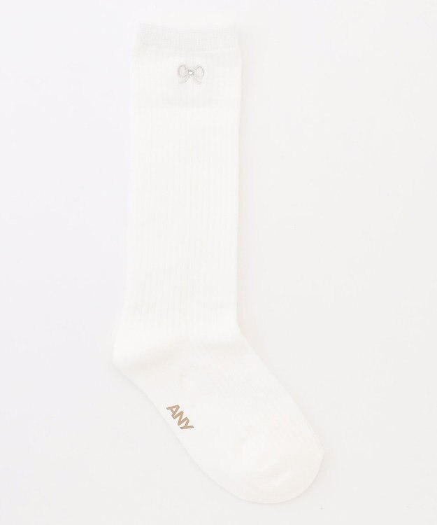 ANY KIDS ワンポイントハイソックス オフホワイト