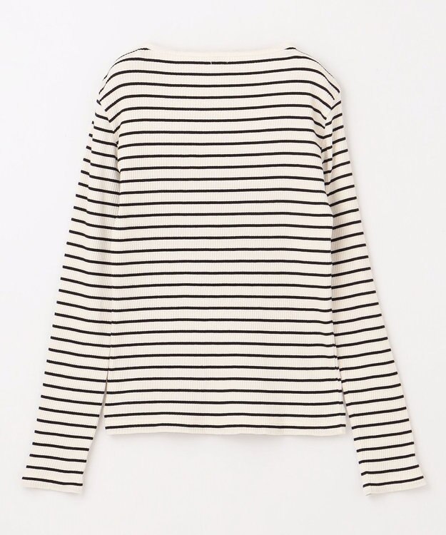 組曲 KIDS 【150-160㎝】レースボーダー トップス ブラック系1