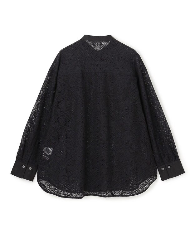 UNFILO ブロックレース バンドカラーシャツ ブラック