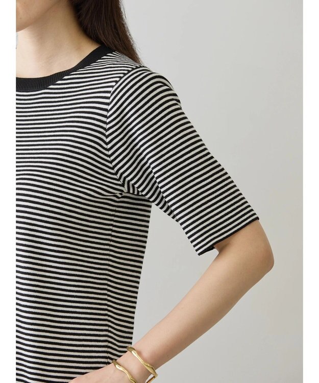 AMERICAN HOLIC ５分袖リブニットプルオーバー Border