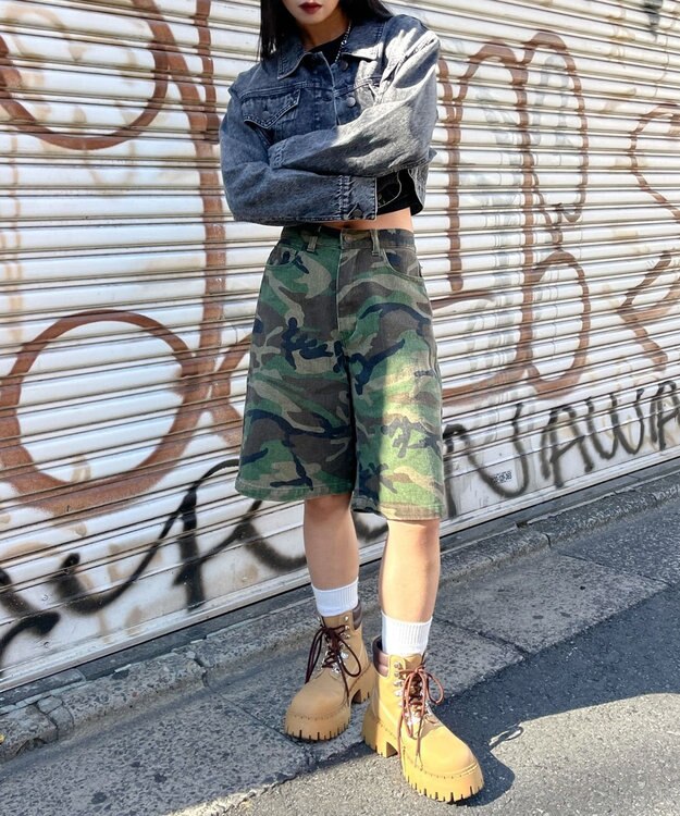 WEGO ヴィンテージウォッシュショートデニムジャケット ブラックその他