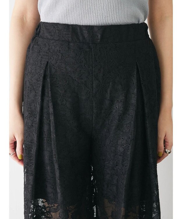 Green Parks レースタックパンツ Black