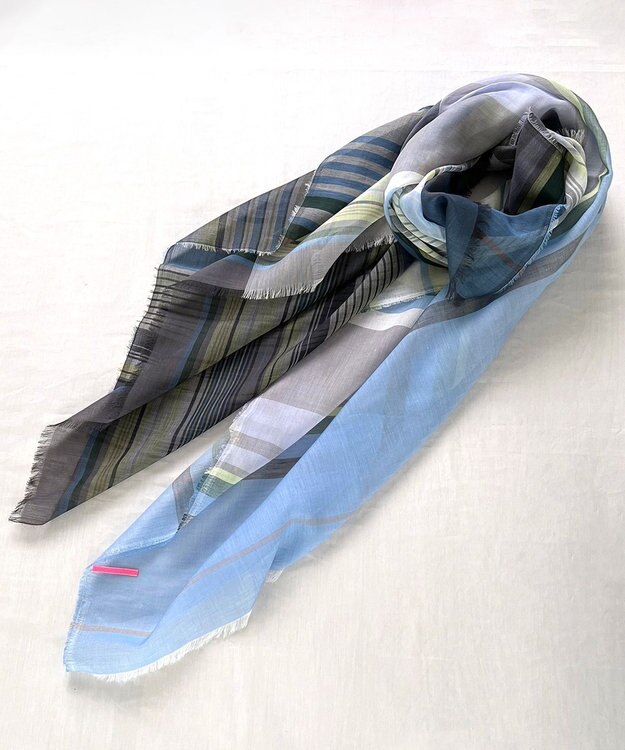 POLS 播州織 極細コットンストール ブルー