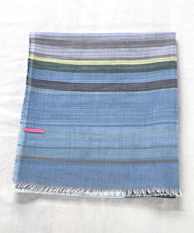 POLS 播州織 極細コットンストール ブルー