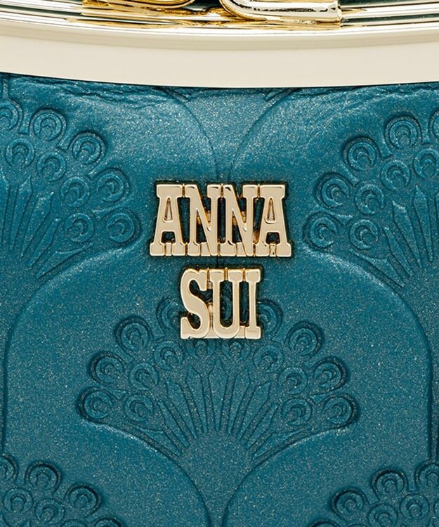 ANNA SUI ピーコック 二つ折り口金財布 ターコイズ