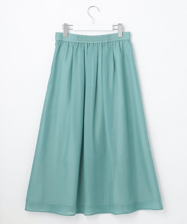 J.PRESS LADIES 【洗える】ブライトスパンボイルAタック スカート グリーン系