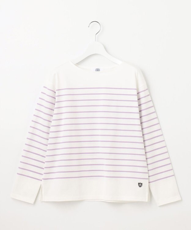 J.PRESS LADIES 【洗える】バスクボーダー カットソー ラベンダー系1