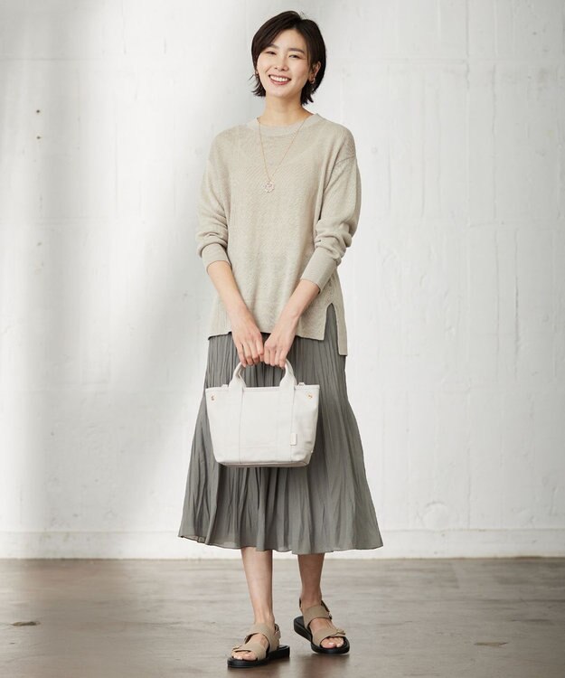 J.PRESS LADIES 【2way・撥水】 キャンバス トート バッグ ライトグレー系