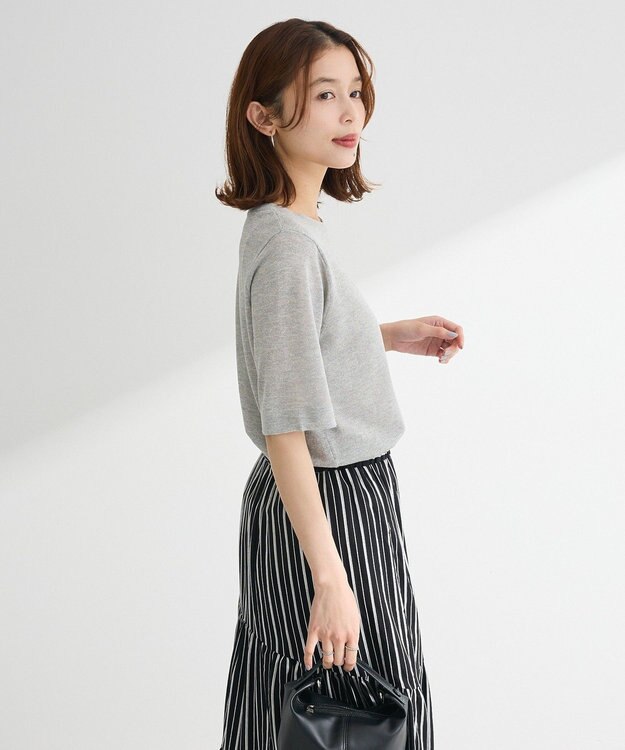 Green Parks ・Ｐｅｔｉｔ　Ｆｌｅｕｒ　ラメシアーニット Gray